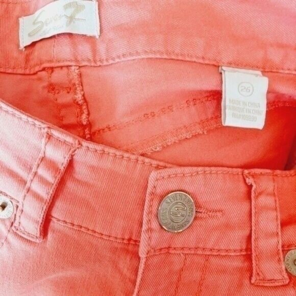 SEVEN7 Jeans Pink Women's Crop Capri Pants Sz 26 - Picture 9 of 10